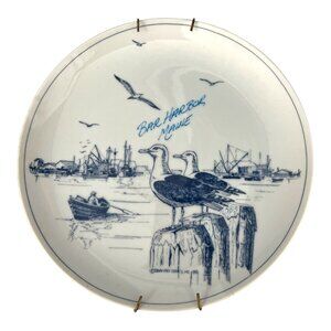 Vintage Bar Harbor Maine Decorative Plate Down East Crafts 1982 Coastal Nautical